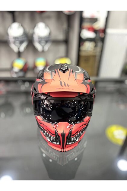 MT Helmets StreetFighter SV Aztec B5 Matt Kırımızı/Siyah Kask
