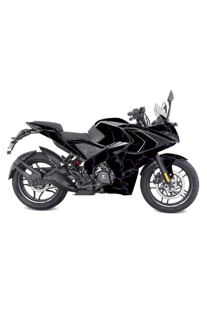 BAJAJ RS200 Sticker Şimşek Desen Motosiklet Kaplama Tasarımı Mor