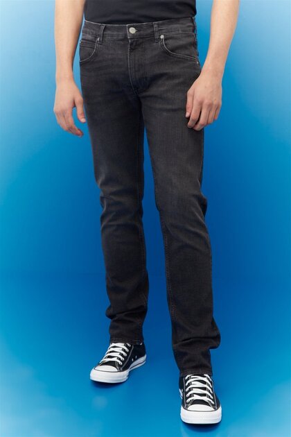 Daren zip fly regular straight jean pants green mist