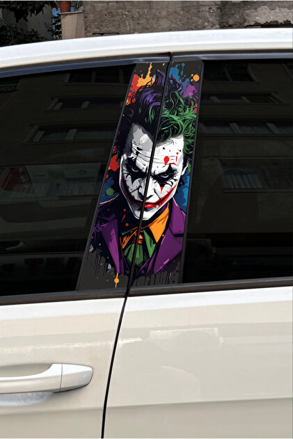 Lot De 2 Autocollants Joker Argent Film Métallique - Tuning Voiture - Finest-Folia