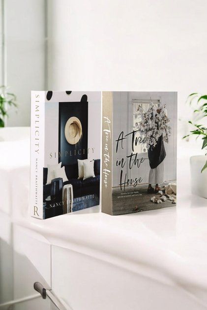 2-Piece Glitter & a Tree Decorative Book Box