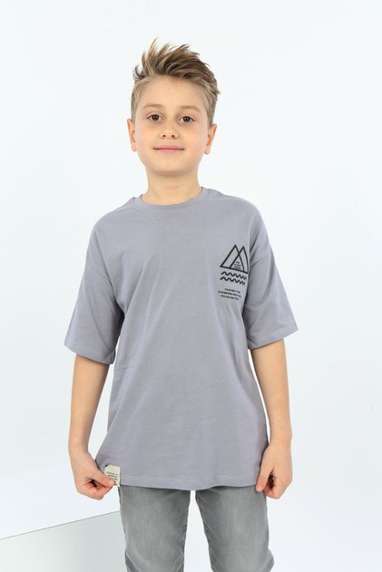 Boy's Chest Triangle Embroidered T-Shirt