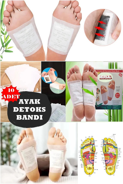10'lu Bitkisel Detoks Detoks Vücut Kilo Azaltıcı Ve De Vücut Temizleyici Toksin Atıcı Ayak Bandı
