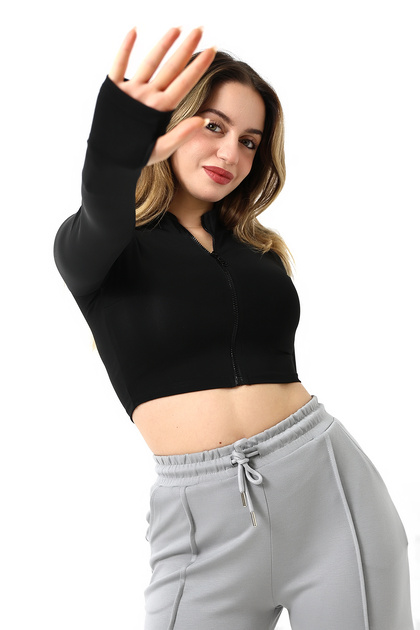 Women's Long Sleeve Finger Snap Zippered Diver Bady