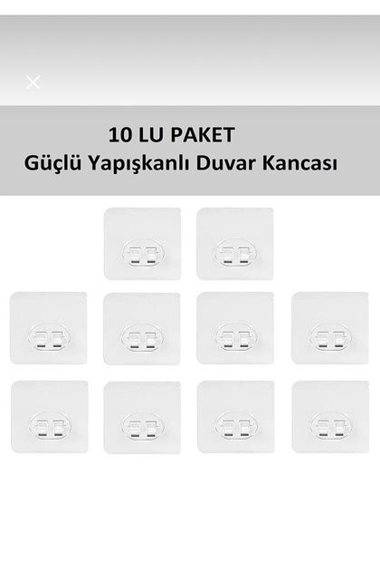 Yedek 10 Adet Yapışkanlı Sticker Kendinden Yapışkanlı Kancalı Yapışkan  banyo rafı Su Geçirmez Askı
