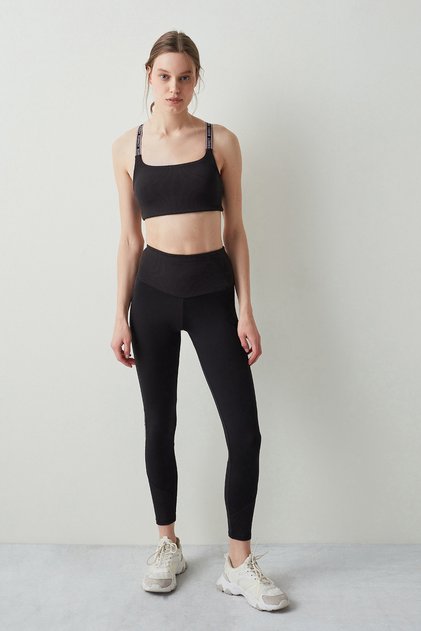 Black Logomania Tights