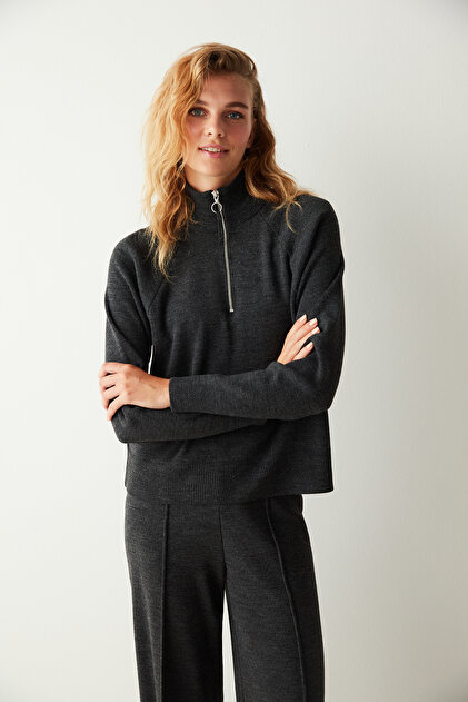 トップス eaphi TAPE EMBROIDERY MIX KNIT Tape Yarn Mix Hand Knitting Prime-Over Crew Neck Knit Pullover