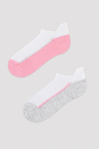 Girl's Striped 2-Piece Booties Socks