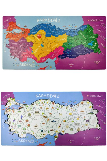 Türkiye Puzzle and Culture Map Puzzle Educational Toy