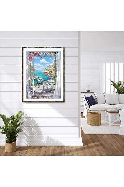 pixartsanat Manzara Deniz Kenarı Tekne Manzarası Pixart Sanat
