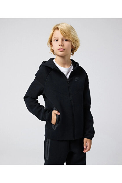 りょうNIKEテックフリース XS〜S キッズサイズ ブラック Nike Çocuk sweatshirt Sportswear Tech Fleece Full-Zip Hoodie 8-10