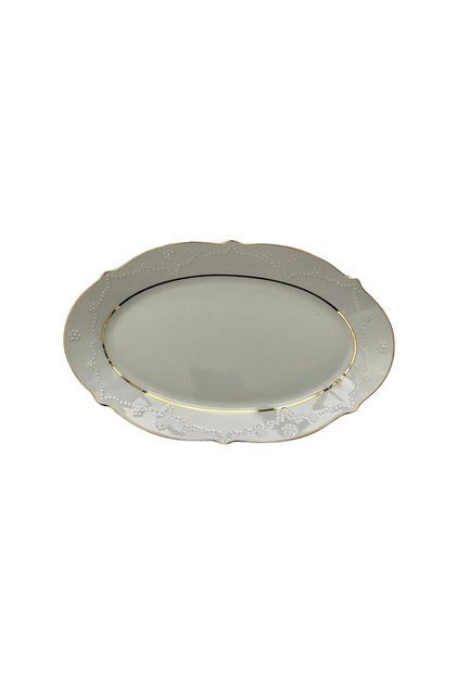 Gold Gilt Boat Plate 1 Piece 30cm