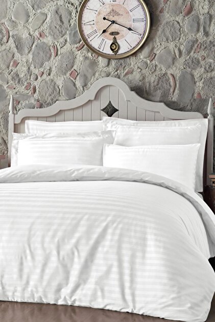 Always White Double Satin Duvet Cover Set