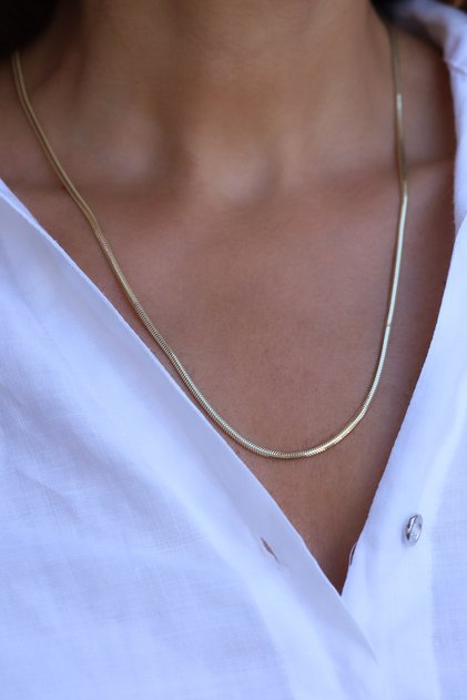 14 Ayar Altın İtalyan Balıksırtı Zincir 2,5 mm