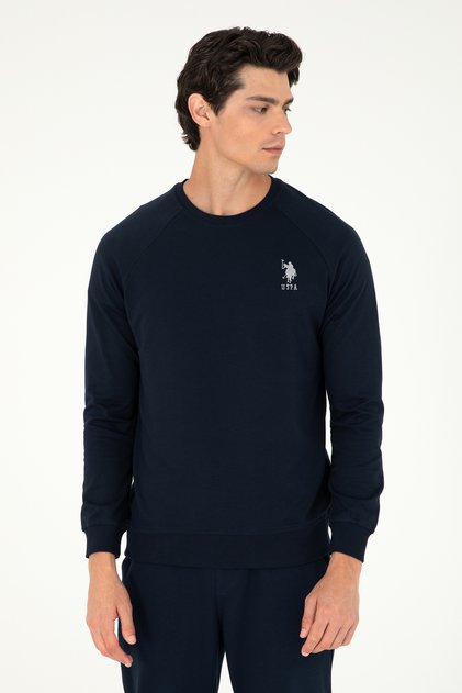 Men's Navy Blue Basic Sweatshirt 50289030-Vr033