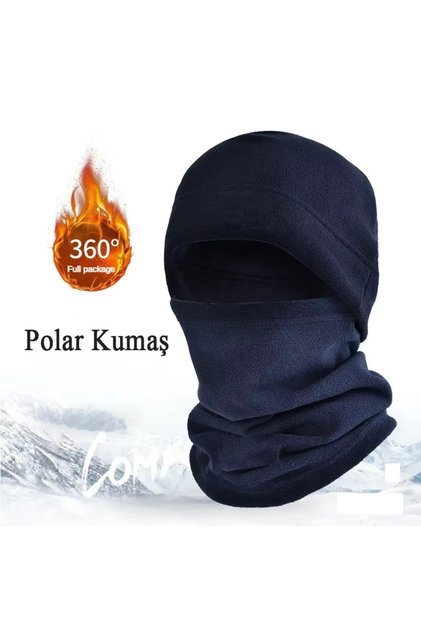 Balaclava din lână neagră - Mască termică de iarnă - Mască de motociclist Balaclava unisex de protecție împotriva căldurii reci