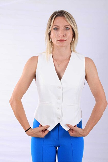 White Short Asatarli Women's Vest