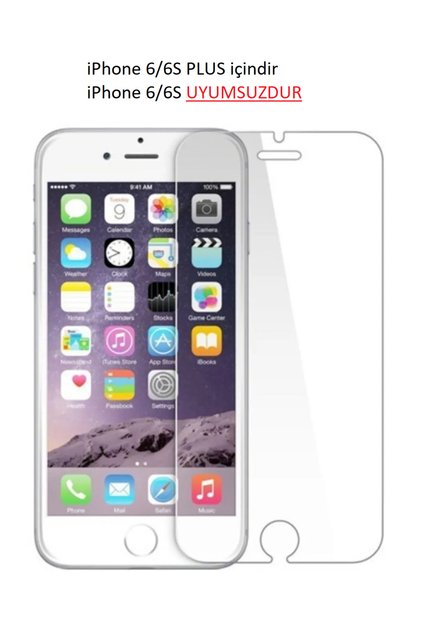 Iphone 6s Plus Uyumlu Ekran Koruyucu 9h Temperli Kırılmaz Cam Sert Şeffaf