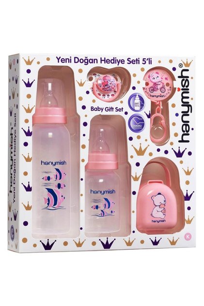 Yenidoğan PP Hediye Seti 5 li Pembe