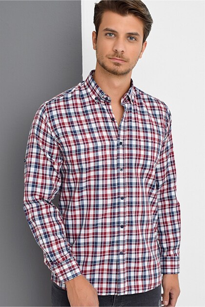 Men's Shirts Long Sleeve Button-Down Collar Breathable Easy-Iron Four Seasons Casual Shirt