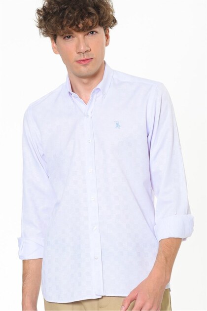 Buttoned Collar Modern Men's Long Sleeve Shirt – Comfortable Fit for Daily Use