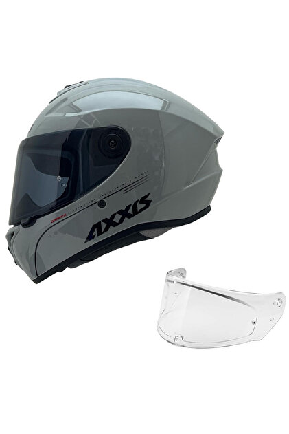 Axxis DRAKEN S TROOPER MAT GRİ DESENLİ MOTOSİKLET KASKI ÇİFT
