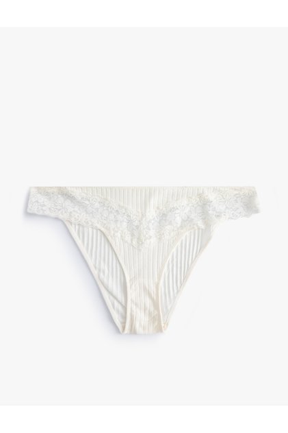 Yüksek Bel Hipster Külot Dantelli Fitilli Modal Karışımlı