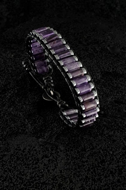Natural Stone Bracelet, Amethyst Bracelet, Purple Bracelet, Gift Bracelet, Men's Bracelet, Women's Bracelet