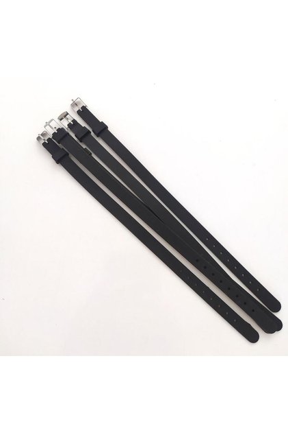 Bracelet Set of 5 Silicone Black 08 mm Adjustable Charm-Attachable Bracelet