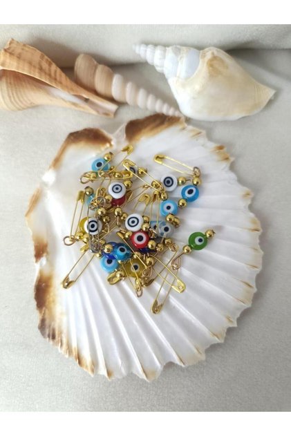 10 Pieces 0.8 mm Flat Mashalllah Needle Glass Mixed Color Evil Eye Bead
