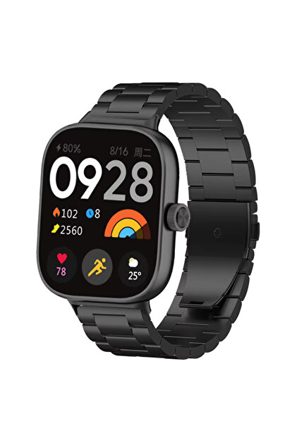 Xiaomi Redmi Watch 4-5-6 / 6 Active / 6 Lite Uyumlu Paslanmaz Çelik Metal Baklalı Kordon