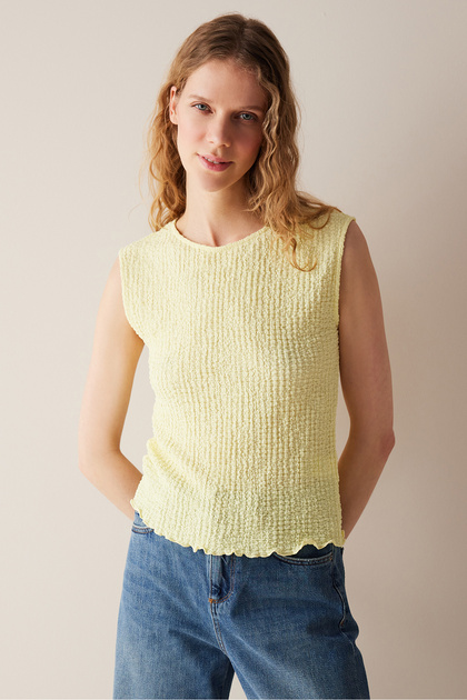 Top texturat Galben Galben