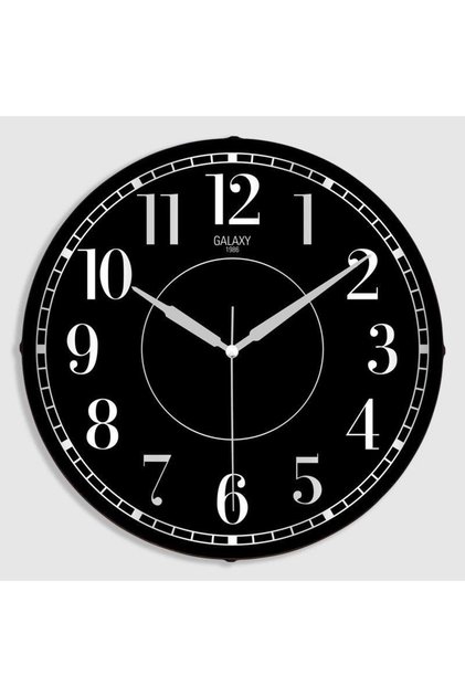 Exclucive Compass Serisi Bombeli Klasik Kadranlı Ev ve Ofis Duvar Saati 35 CM Siyah