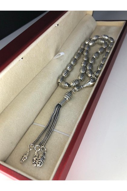 Men's Prayer Beads, Silver with Zühre Oxide, 42Gr Prayer Beads for Lover, Spouse, Father