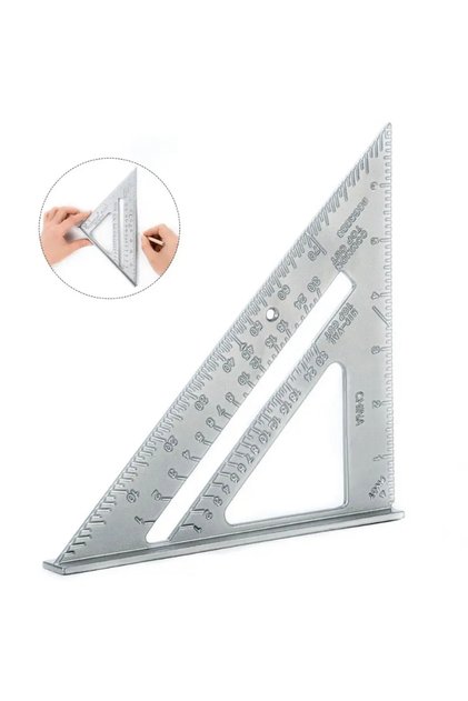 7 inç 90 derecelik üçgen cetvel dik açılı 45/90 derece ahşap ölçüm aleti, 260*185mm