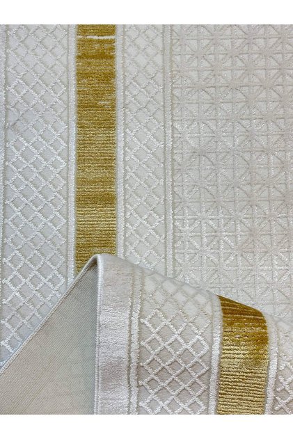 9681 Krem - Gold Akrilik Dokuma Halı Yumuşak Salon Oturma Odası Halısı