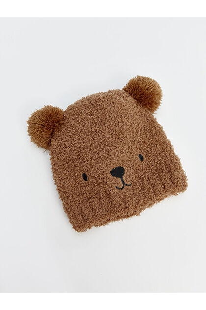 Lw - Teddy Bear Embroidered Baby Boy Beanie