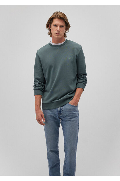 Mavi Bisiklet Yaka Yeşil Basic Sweatshirt 065751-71577 - Fiyatı