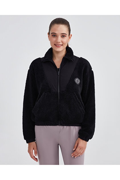 Skechers W Outdoor Fleece Half Zip Sherpa Kadın Siyah Mont S232298