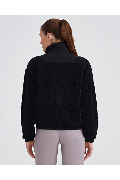 Skechers W Outdoor Fleece Half Zip Sherpa Kadın Siyah Mont S232298