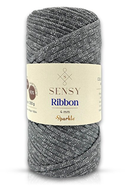 SENSY Premium Simli Ribbon Polyester İp 200 gr Makrome İpi Supla