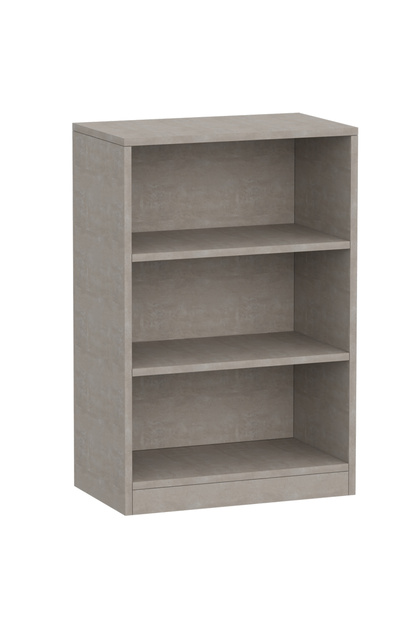 Wooden Storage Display Shelves 3-Tier Freestanding, Light Concrete