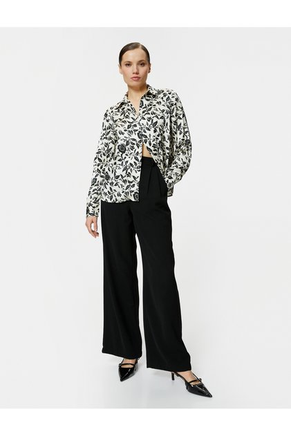 Patterned Long Sleeve Buttoned Shirt