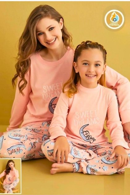 Mother-Daughter Combination Cotton Thermal Pajamas Set (Sold Separately)