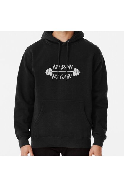Unisex No Pain No Gain Fitness Funny Gym Quote Printed Sweatshirt
