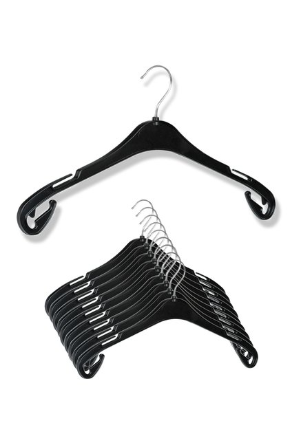 Shirt, Tshirt, Blouse Hanger, Plastic Black Hanger (10 Pieces)