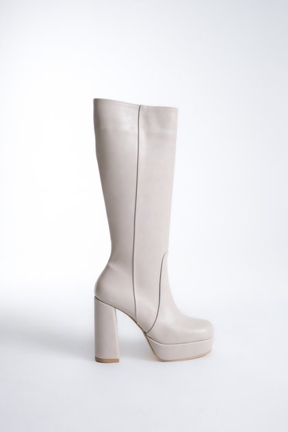 Women's Special Design High Platform Heeled Blunt Toe Boots