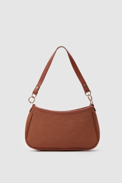 Farme Suede Baguette Bag Brown