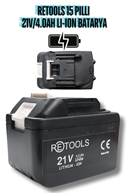 RETOOLS 15 Pilli Li-ion Batarya 21V/4.0AH Mavi - Fiyatı, Yorumları