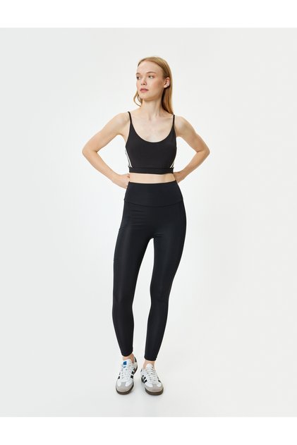 Basic Sports Leggings High Waist Slim Fit with Pocket Detail